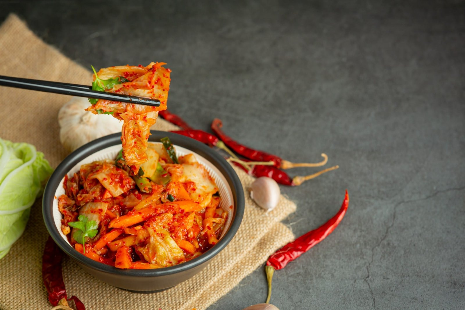 making kimchi