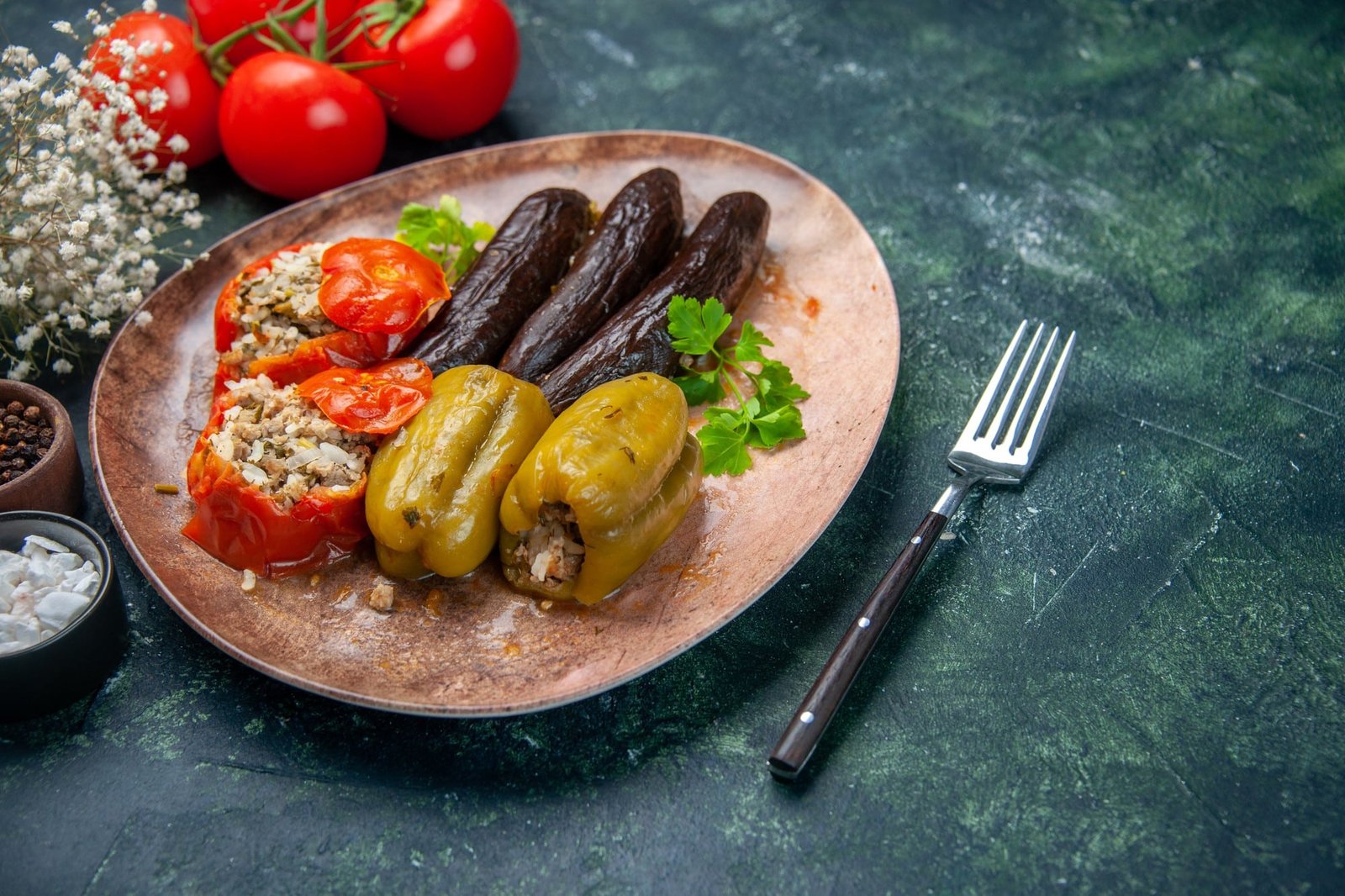 roasted eggplant with vegetables