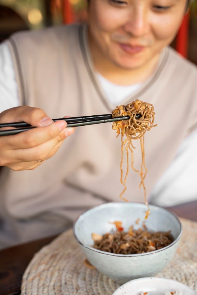 man eating ants on trees noodles